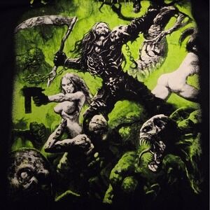 Rob Zombie Graphic Heavy Metal T-Shirt 100 % Cotton Neon Green Size Small